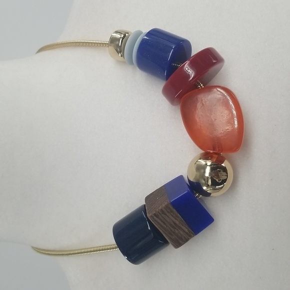 Chico's Jewelry - Chico's Colorblocked Choker Necklace wChunky Colored Baubles Artsy Lagenlook